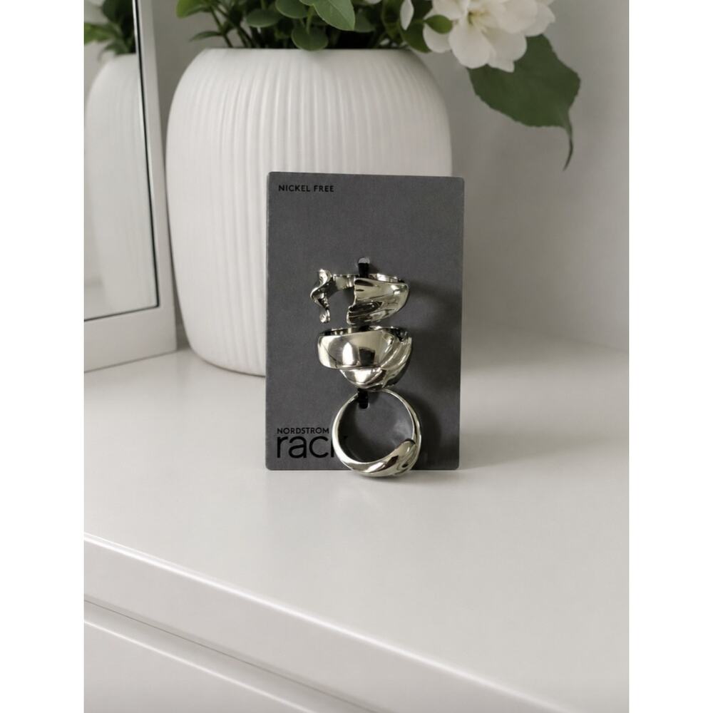 Nordstrom Rack Silver Ring Trio Size 9 New
